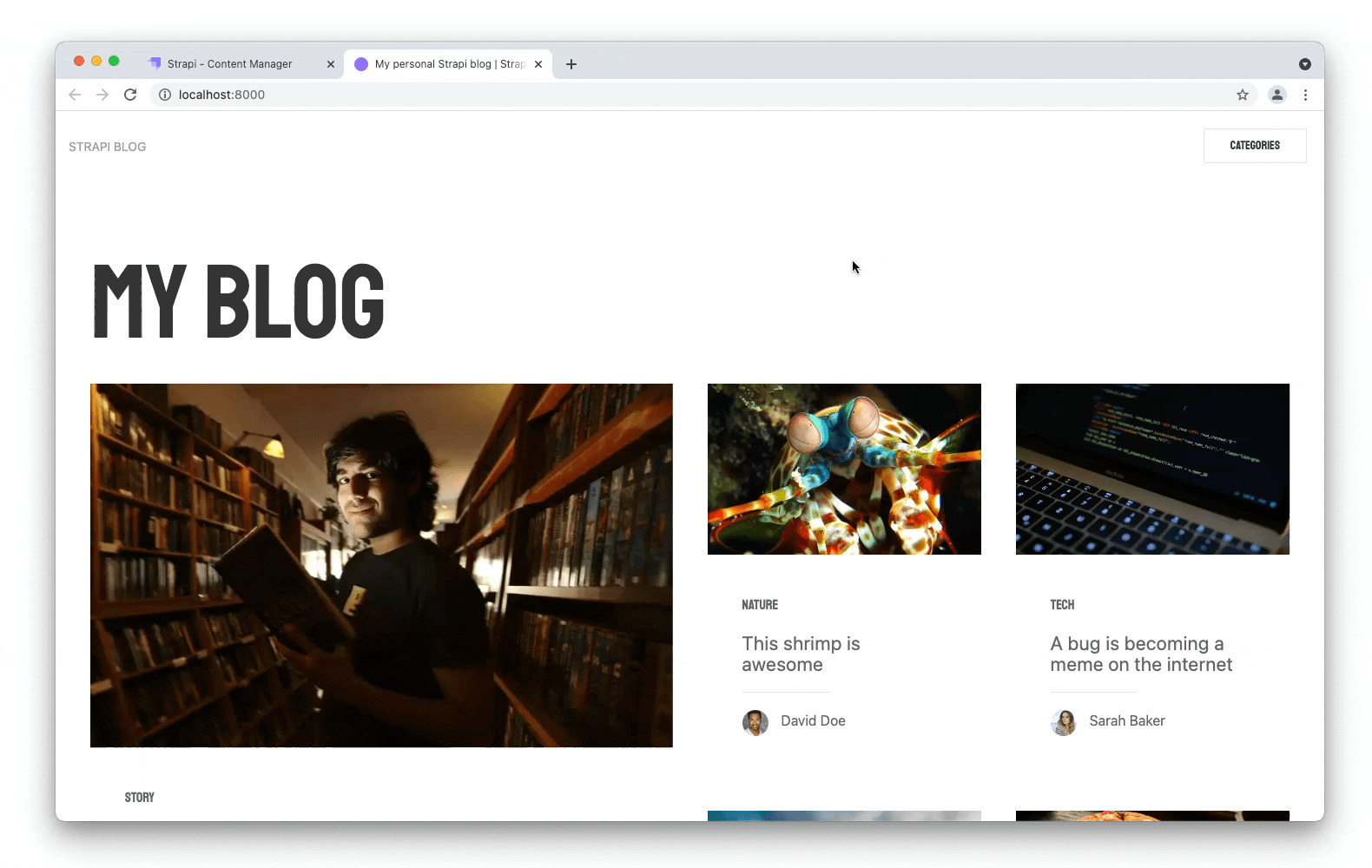 GIF: Updated Gatsby blog front end